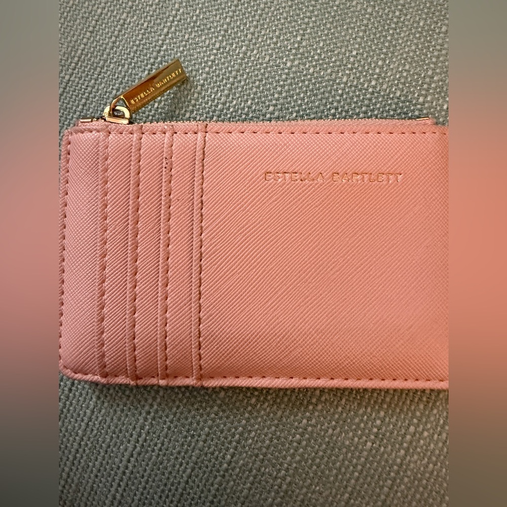Estella Bartlett Pink Vegan Leather Card Purse